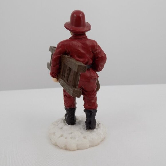 Mervyns Christmas Village Fireman Figure Ladder Axe Vintage 3.75" Tall 1997 - Picture 3 of 6